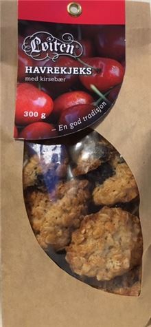 Havrekjeks med kirsebær